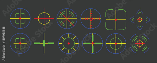 neon crosshair icon vector 