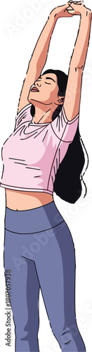 Woman doing stretching exercises to enhance well-being and flexibility