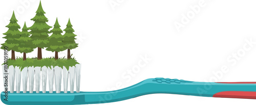 Ecological toothbrush representing sustainable oral hygiene practices