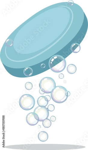 Aromatic soap releasing cleansing bubbles, hygiene essential background
