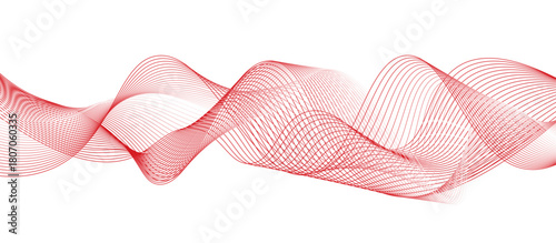 abstract wave background with red and pink lines. fluid blending waves with smooth gradient color flow. Futuristic technology backdrop. Frequency soundwave pattern vector design.	