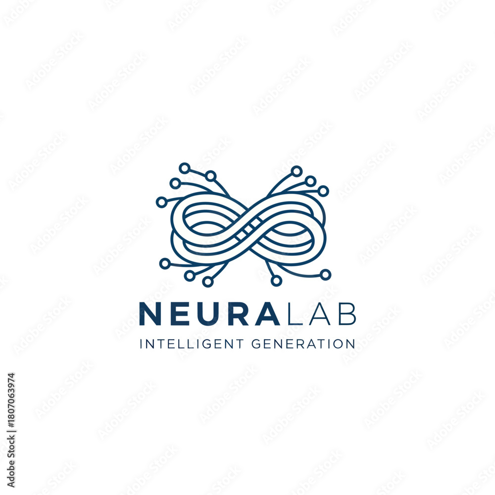 Fototapeta premium Neural Lab logo representing intelligent generation and technological innovation.