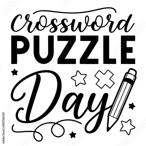 CROSSWORD PUZZLE DAY vector illustration isolated on white background
