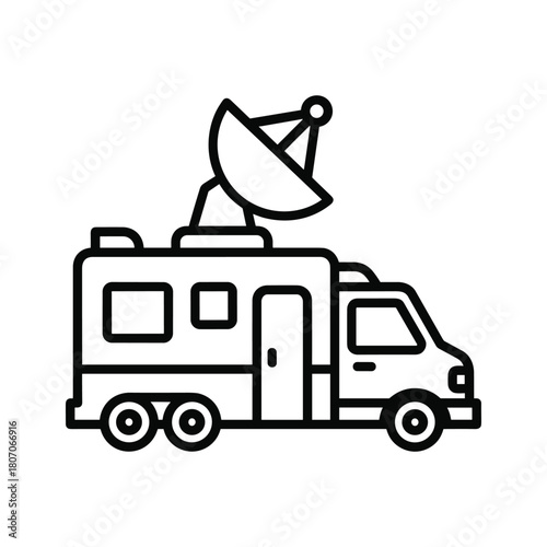 News van with satellite dish icon
