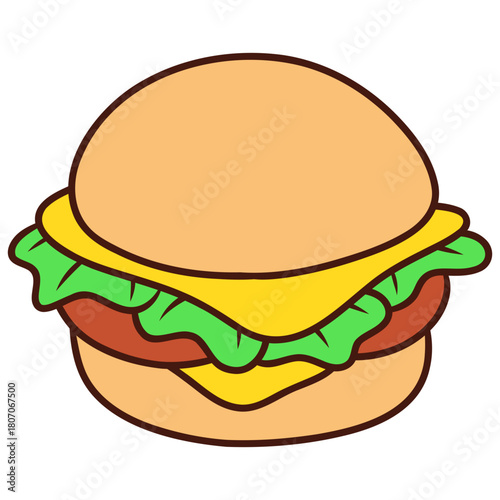 Cartoon Burger Vector Illustration
