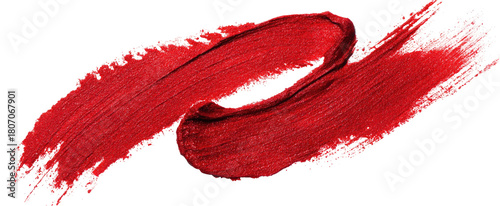 Swath of vibrant red cosmetic product