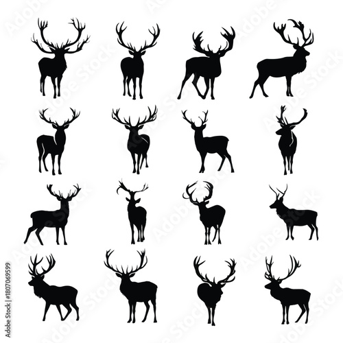 deer silhouettes set
