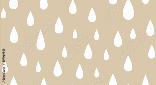Minimalist Seamless Raindrop Pattern in Beige and White