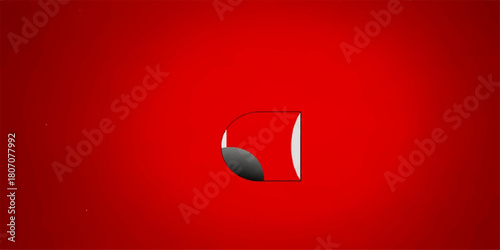 Shiny golden sphere and red exclamation mark vector design symbol on a dark background illustration