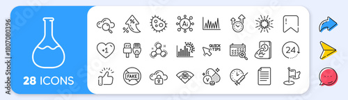 Coronavirus, File and Computer cables line icons. Interest rate, AI generate, Inflation icons. Pack of Cloud computing, 5g wifi, Line graph icon. Vector