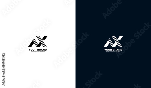 Elegant nx letter logo, nx letter icon. Futuristic nx initials template design