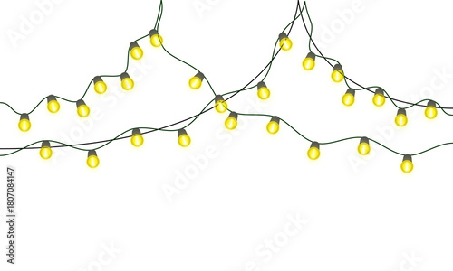 Soft yellow string lights against a dark background