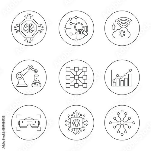 AI, IoT, and Smart Tech Line Icons Collection