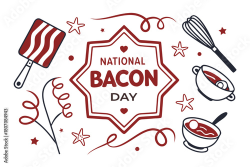 BACON DAY vector illustration isolated on white background