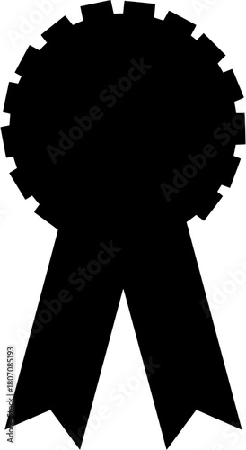 Black silhouette of a rosette ribbon award