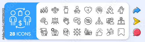 Video conference, Touchscreen gesture and Empower line icons. Interest rate, AI generate, Inflation icons. Pack of Management, Cleaning, Coronavirus protection icon. Vector