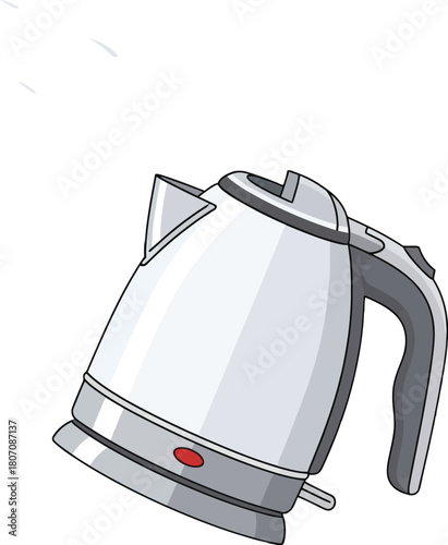 Modern electric kettle design for home appliance with cartoon style art