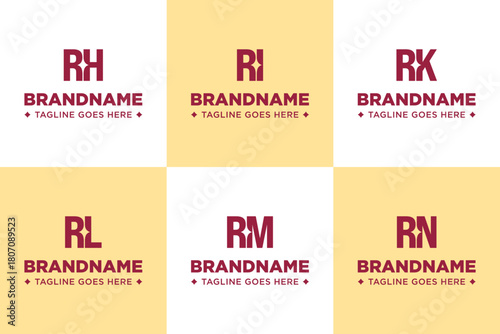 Letters RH RI RK RL RM RN Star Logo Set, symbolizing aspiration, excellence, and modern identity