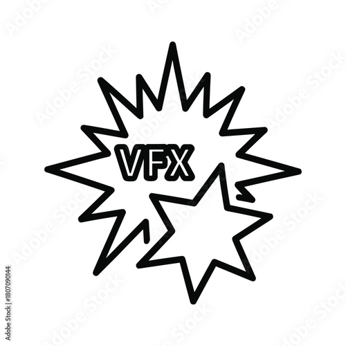 Vfx explosion with starburst and text, isolated on