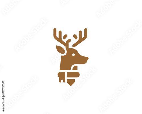 Deer head wearing a scarf icon