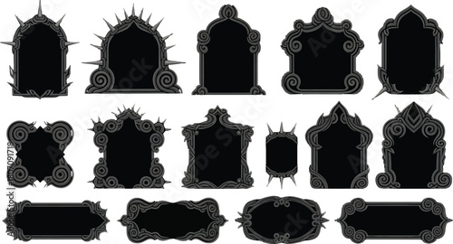 Ornate decorative frame assortment for design elements and presentation backgrounds