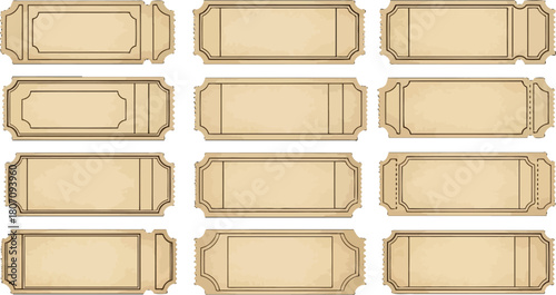 Vintage Ticket Set: A Collection of Aged and Customizable Templates