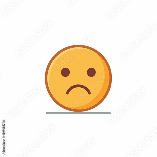 Sad Emoji Illustration, Depicting Sorrow, Unhappiness, and Negative Emotions.