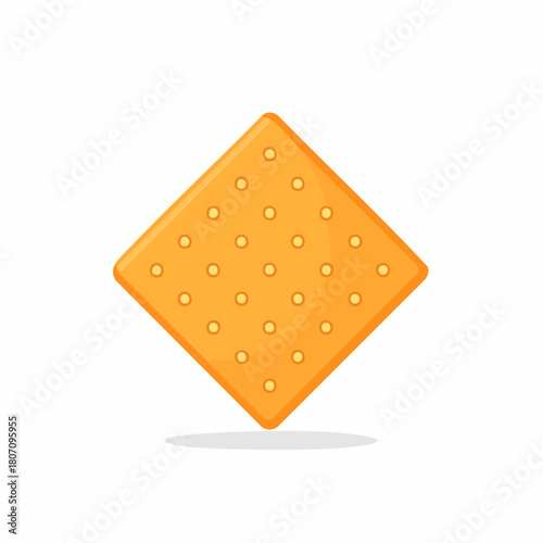 Golden Square Cracker with Perforations and Subtle Shadow