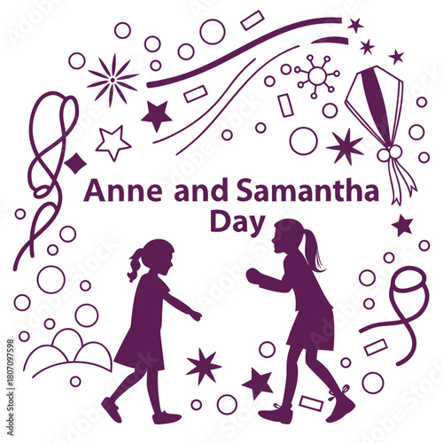 ANNE AND SAMANTHA DAY vector illustration isolated on white background