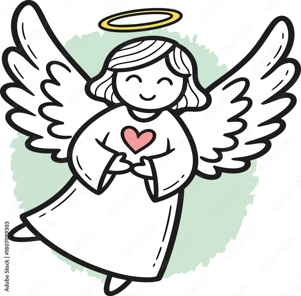 Fototapeta premium Vector, Valentine theme and couples, angel wings with heart illustration, love, for posters, Valentine, couples, design assets
