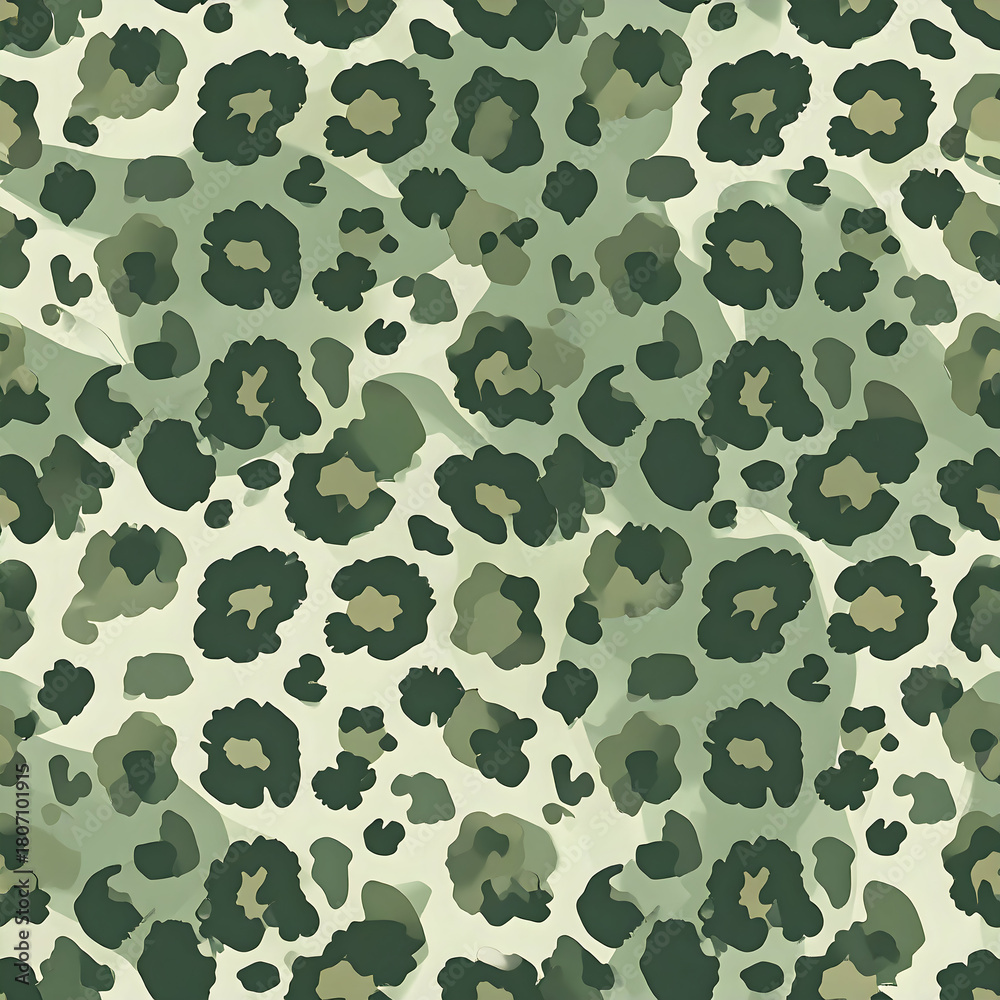 Fototapeta premium Seamless Pattern Leopard Spot Pattern: A stylish and fashionable seamless pattern featuring the iconic leopard spots, adding a touch of wild elegance to any design. 