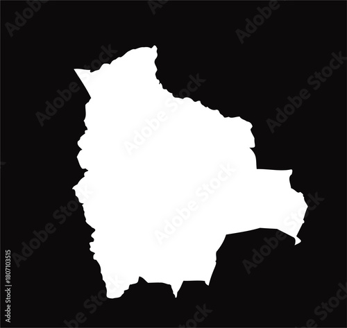bolivia map on black background