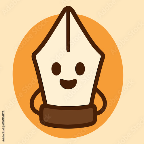 Mushroom alchemist holding potion forest wizard cute halloween character icon