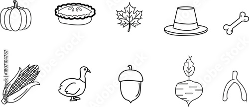 Thanksgiving Outline Icons