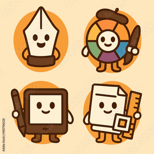 Halloween badge set mushroom alchemist lantern candy corn mechanic and spider chef