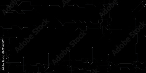 Dark black modern seamless abstract background with alpha channel and modern science and technology concept abstract circuit board design.