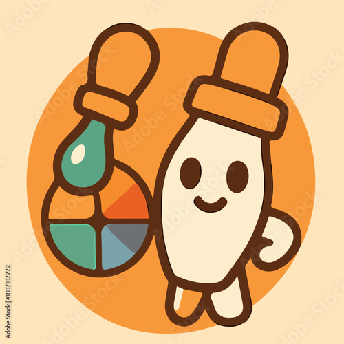 Witch fairy with hat wings and lantern cute halloween night traveler icon