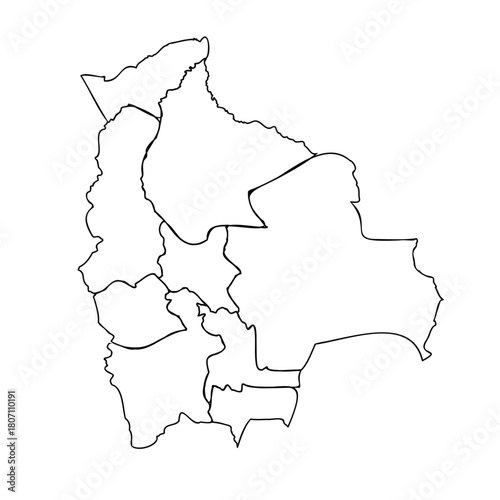 Outline map of bolivia vector illustration