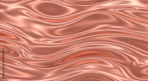 Abstract flowing rose gold metallic liquid texture background