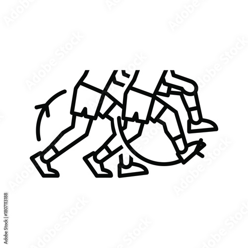 Sequential illustration of a runners legs in motion, isolated on