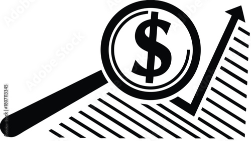 Financial Analysis with Dollar Symbol – Business Growth Icon