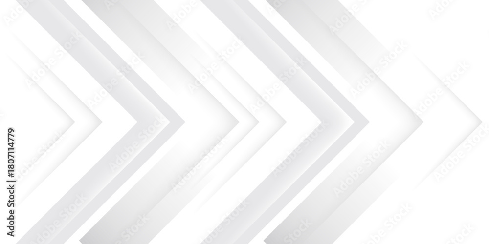 Obraz premium Elegant light grey white triangle arrow dynamic business office background. Stripes right pattern with halftone shadow. Digital smooth minimal geometric 3d Technology luxury design template Soft lines