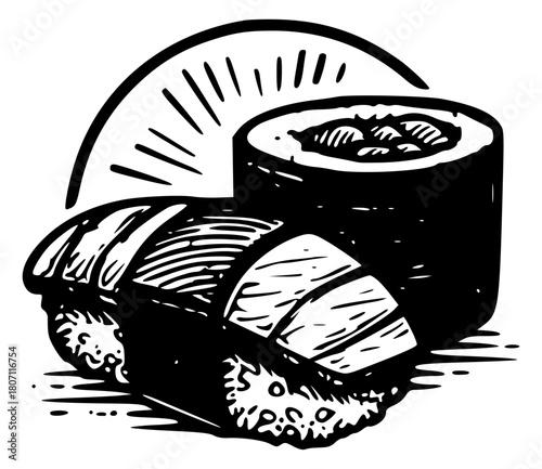 Vintage sushi nigiri set