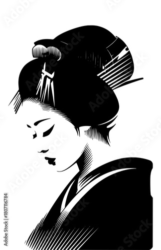 Japanese geisha portrait