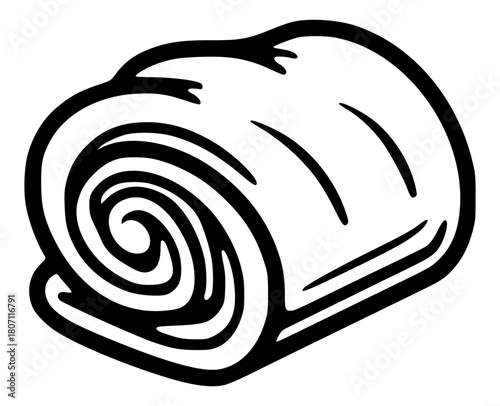 Swiss roll cake icon