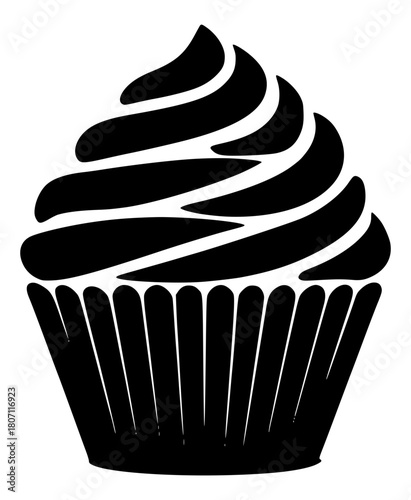 Cupcake dessert silhouette