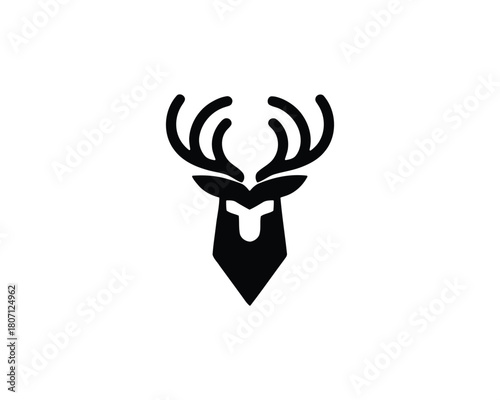 Minimalistic deer head vector logo