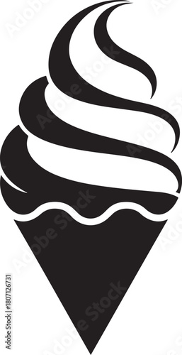 ice cream cone dessert Soft serve icon sweet summer treat graphic