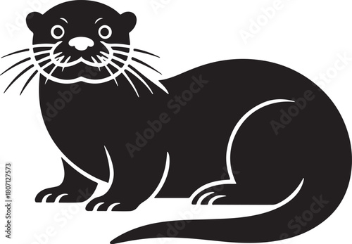 otter Sleek black vector icon illustration on a clean background
