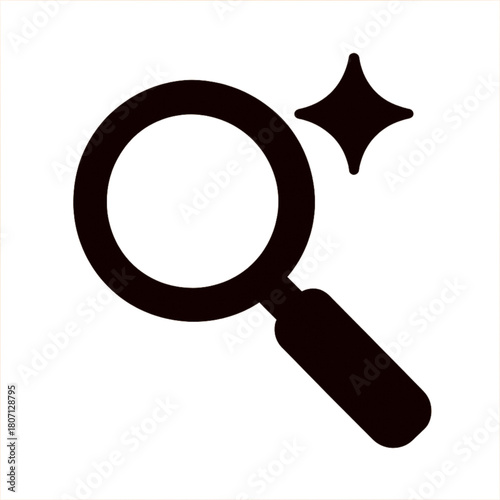 Vector magnifying glass icon is a symbol of search, discovery, and enlargement